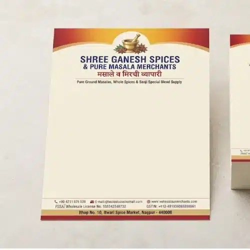 spice masala dealer letterhead a4