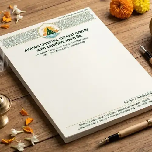 spiritual retreat centre letterhead a4