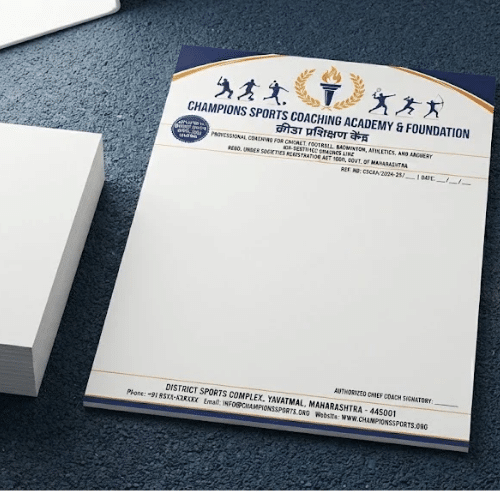sports coaching academy letterhead a4