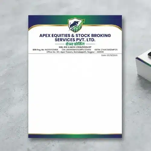 stock broker letterhead a4 print