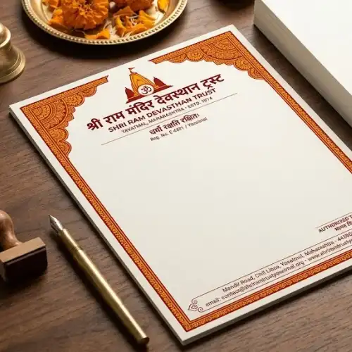 temple trust letterhead a4 print