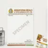 tiffin service letterhead a4 print